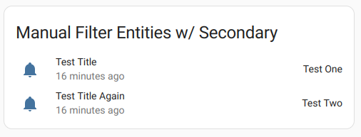 Screenshot of Filtered Entities